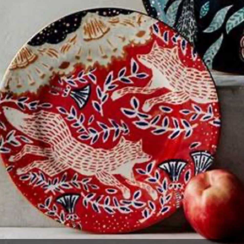 Anthropologie Pancha Fox bone china canapé dessert plate - Picture 2 of 7
